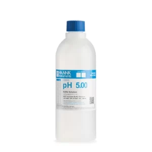 Solution tampon colorée pH 5,00, ±0,01 pH, certificat d'analyse, bouteille 1 L - HI5005-01