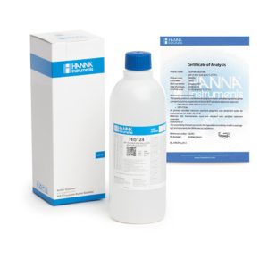 Solution tampon pH 12,45, ±0,01 pH, certificat d'analyse, bouteille 500 mL HI5124