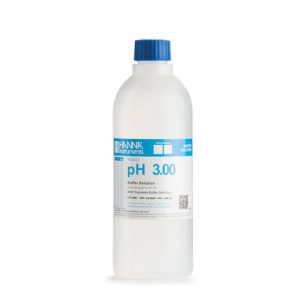 Solution tampon pH 3,00, ±0,01 pH, certificat d'analyse, bouteille 500 mL HI5003