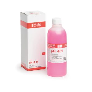 Solution tampon pH 4,01, coloration rouge, bouteille 500 mL HI7004C