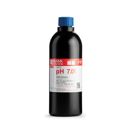 Solution tampon pH 7,01, certificat d'analyse, bouteille FDA 500 mL HI8007L/C