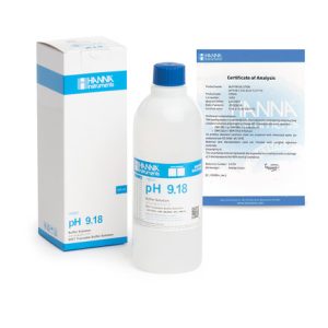 Solution tampon pH 9,18, ±0,01 pH, certificat d'analyse, bouteille 500 mL HI5091
