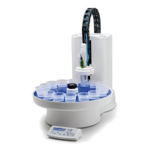 Passeur d'échantillons avec plateau 16 béchers et 2 pompes péristaltiques